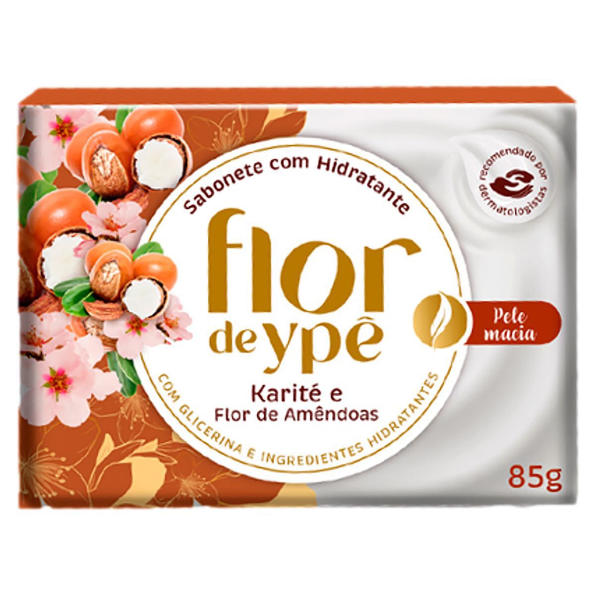 Sabonete em Barra Hidratante Karit&eacute; e Flor de Am&ecirc;ndoas Flor de Yp&ecirc; Caixa 85g
