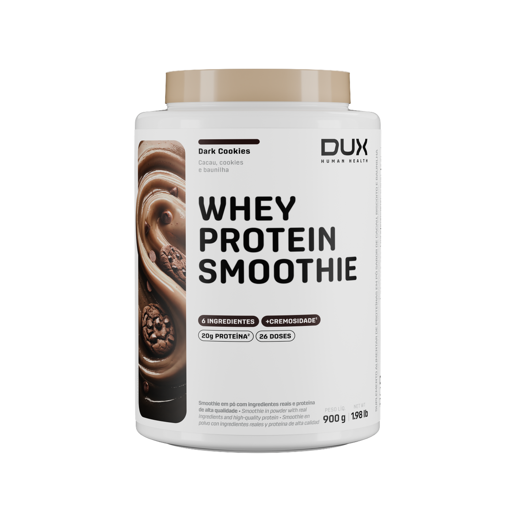 Whey Protein Smoothie Dark Cookies Dux Human Health Pote 900g