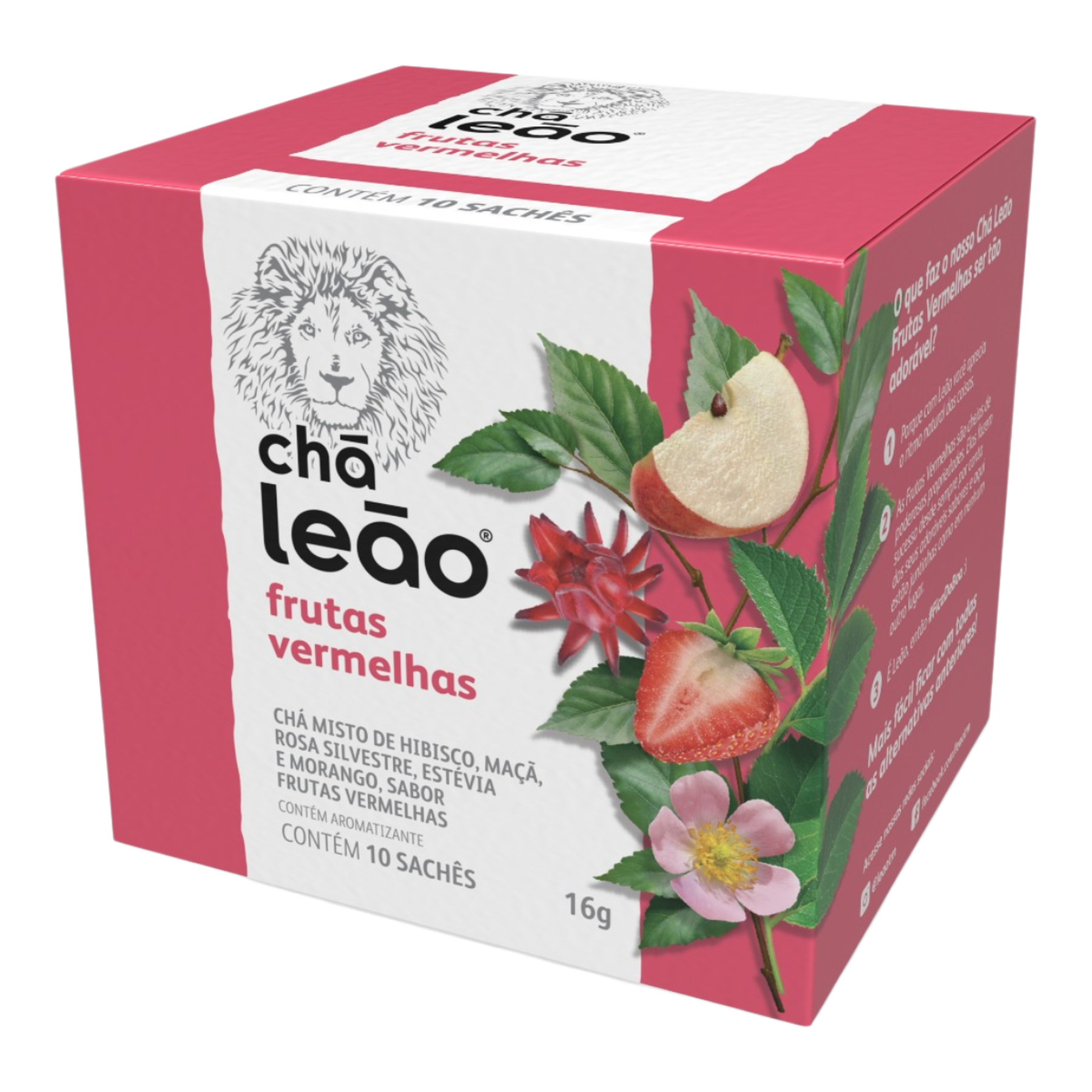 Ch&aacute; Frutas Vermelhas Ch&aacute; Le&atilde;o Caixa 16g 10 Unidades