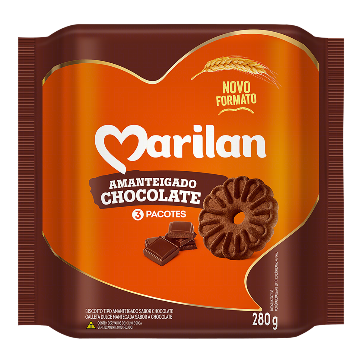 Biscoito Amanteigado Chocolate Marilan Pacote 280g
