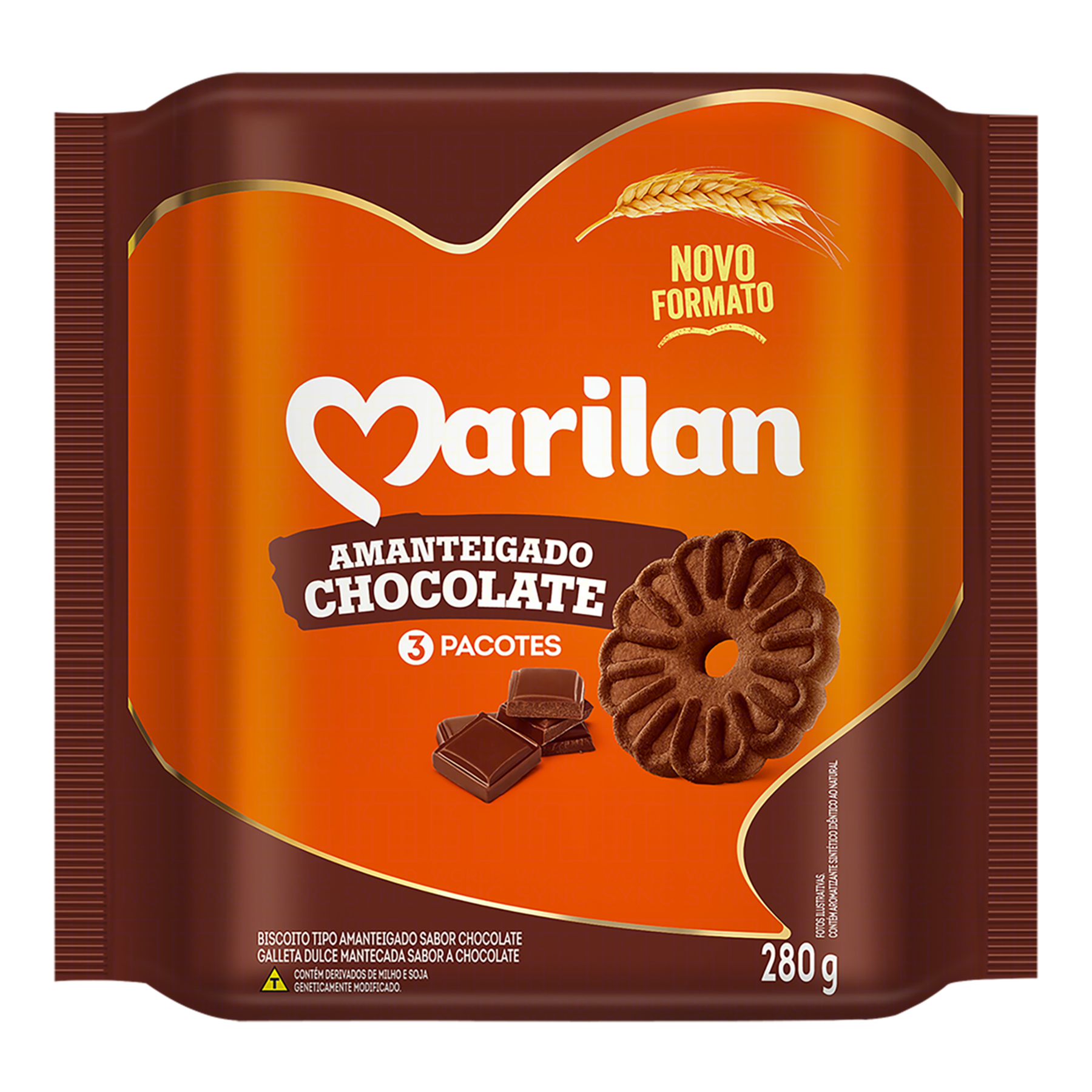 Biscoito Amanteigado Chocolate Marilan Pacote 280g