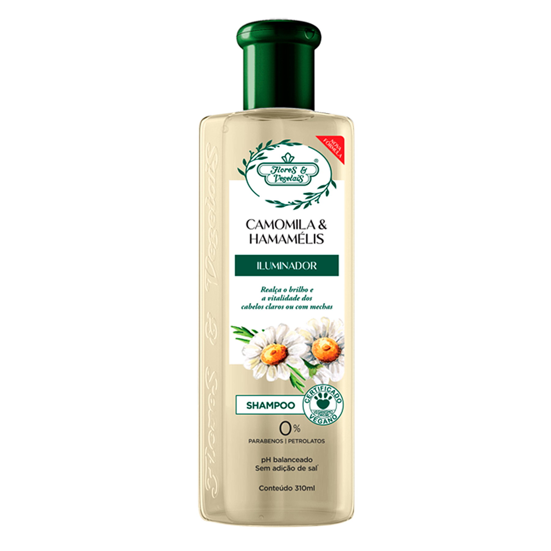 Shampoo Iluminador Camomila e Hamam&eacute;lis Flores & Vegetais Frasco 310ml