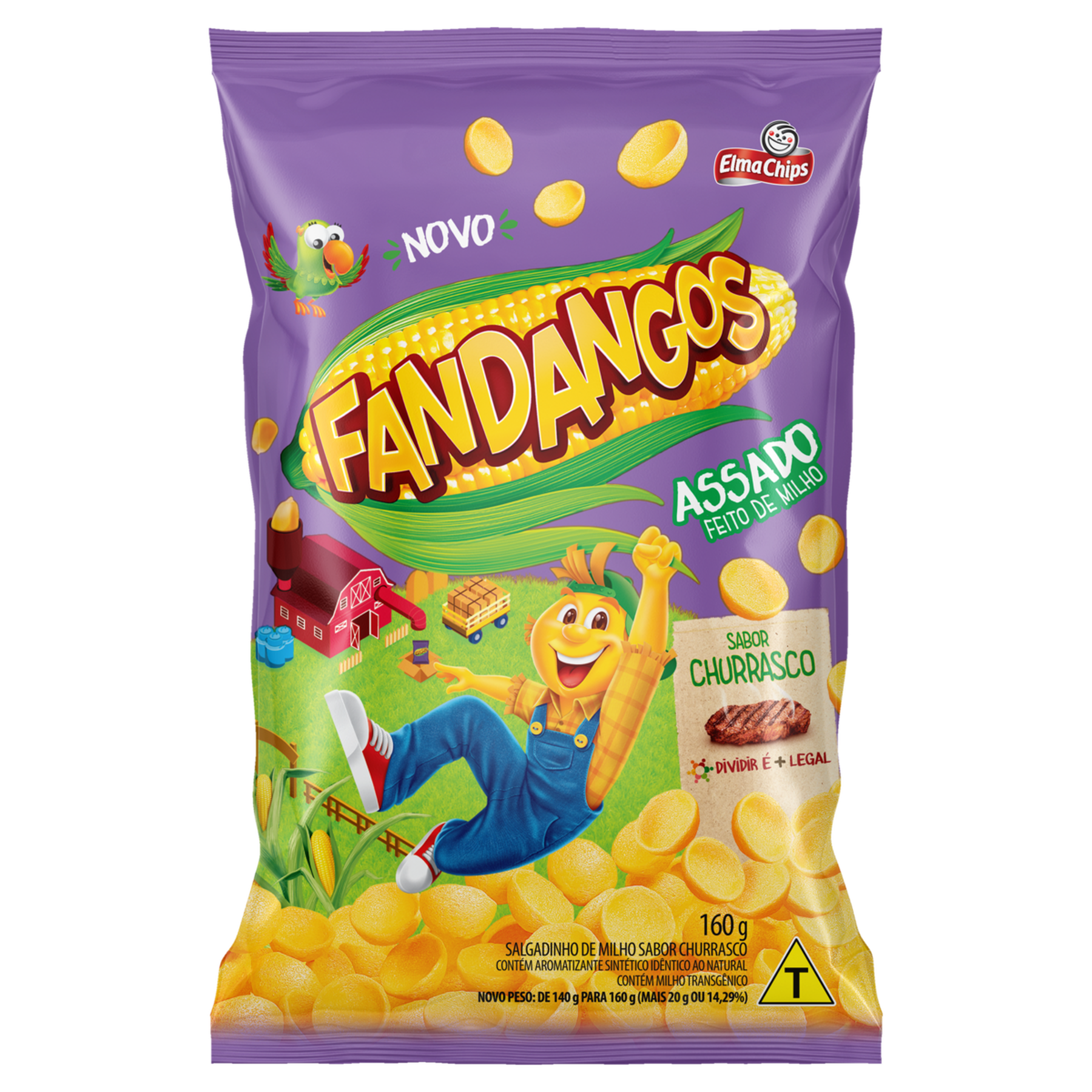 Salgadinho de Milho Churrasco Fandangos Pacote 160g
