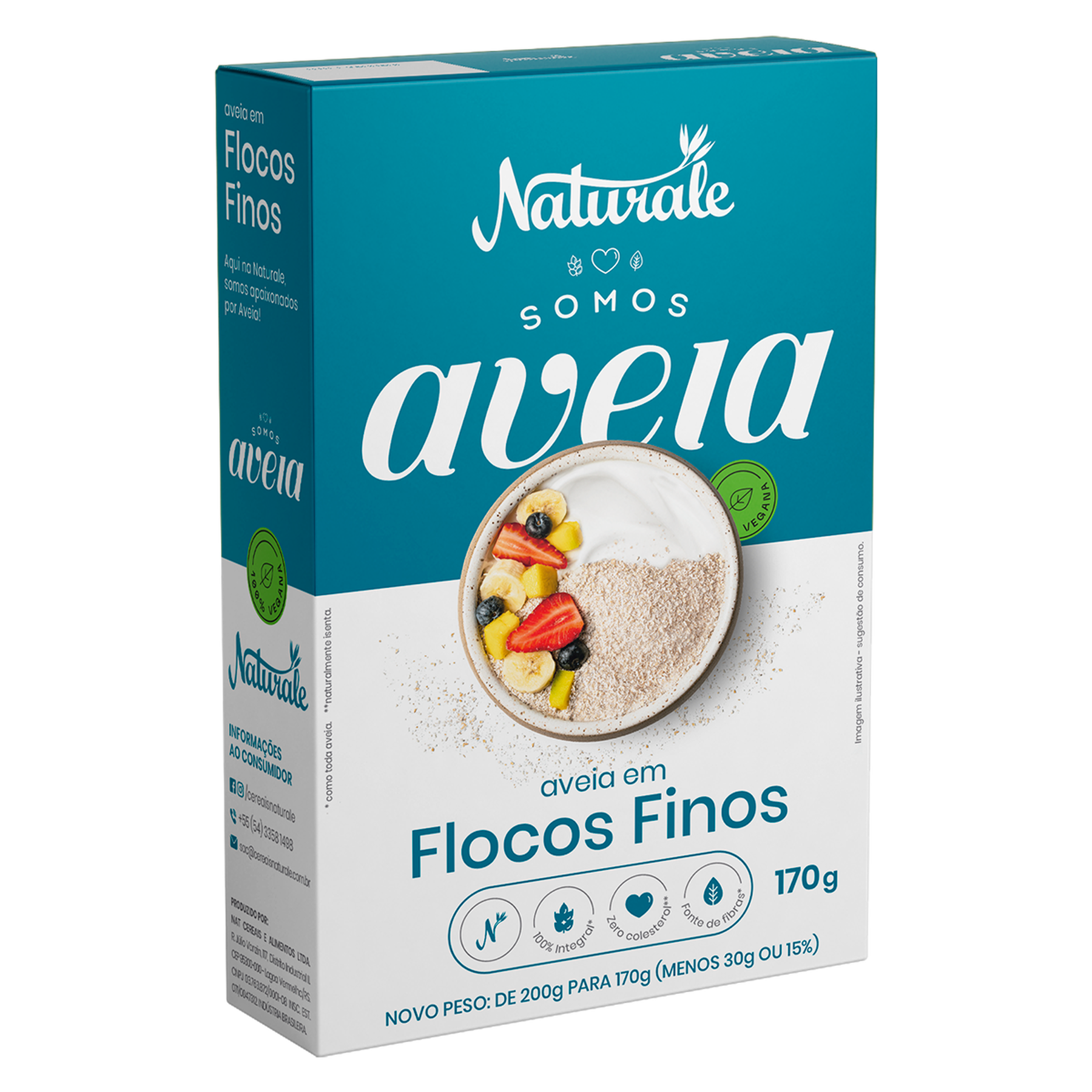 Aveia em Flocos Finos Naturale Caixa 170g