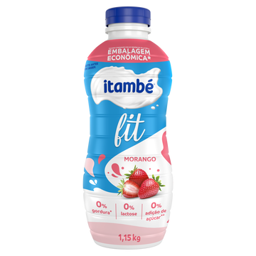 Iogurte Desnatado Morango Fit Itambé Garrafa 1,15kg - Embalagem Econômica