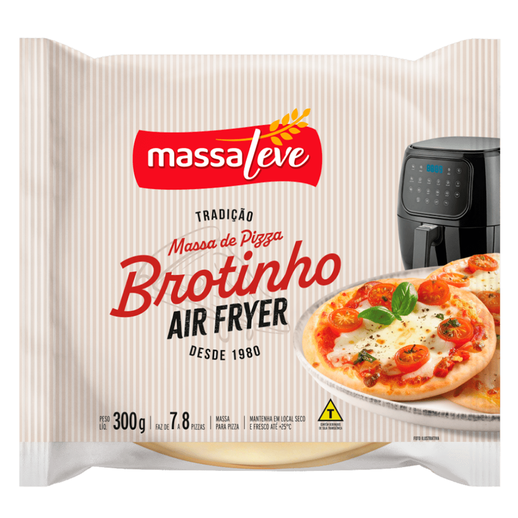 Massa de Pizza Brotinho Air Fryer Massa Leve Pacote 300g