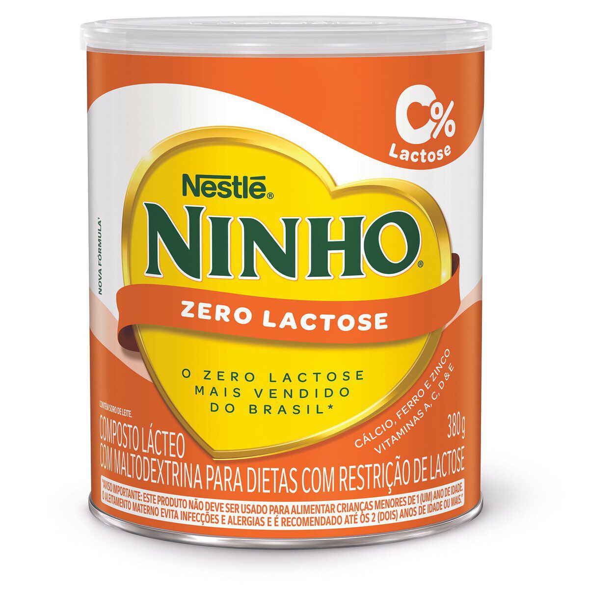 Ninho Composto L&aacute;cteo Zero Lactose Lata 380g