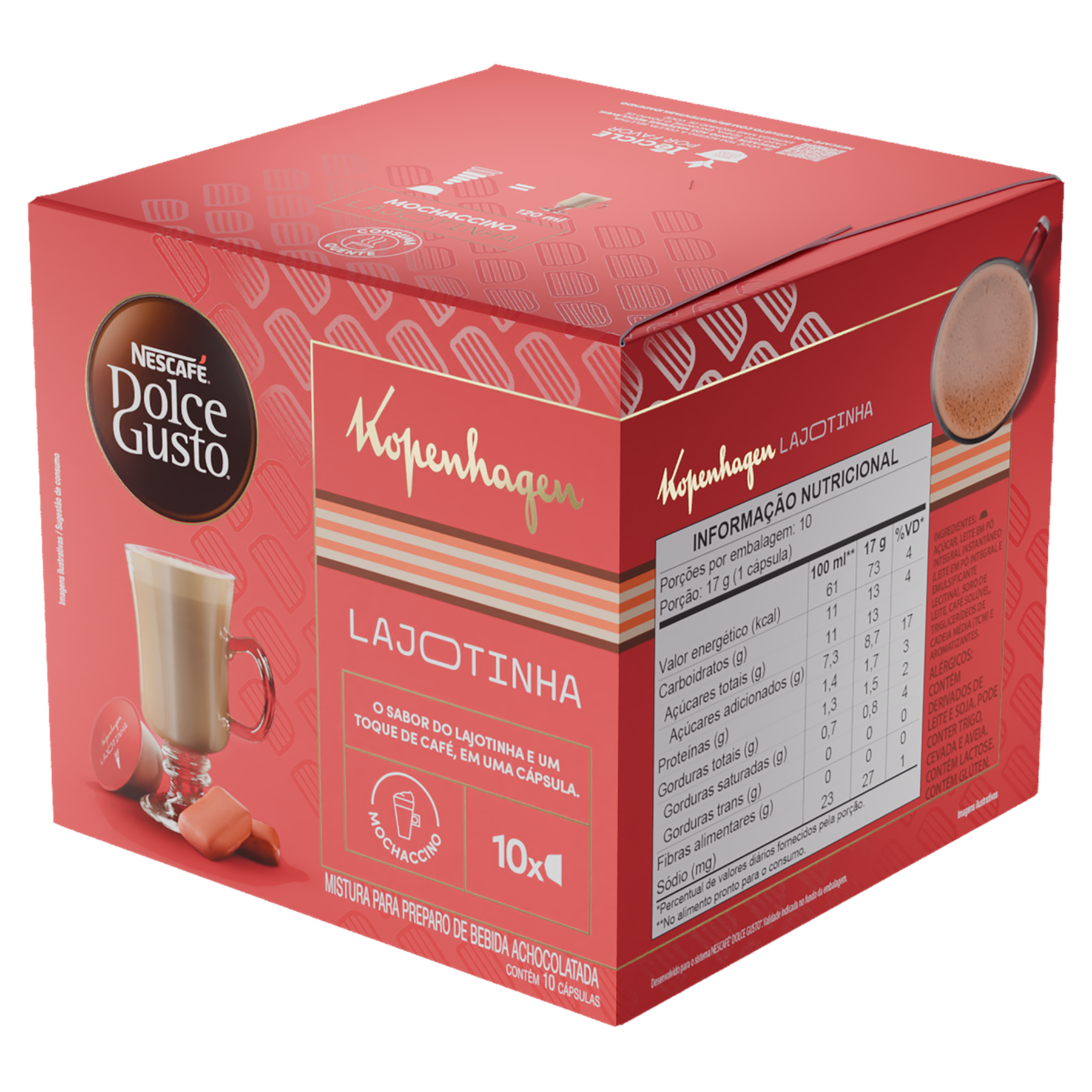 Mochaccino em C&aacute;psula Kopenhagen Lajotinha Nescaf&eacute; Dolce Gusto Caixa 170g C/10 Unidades