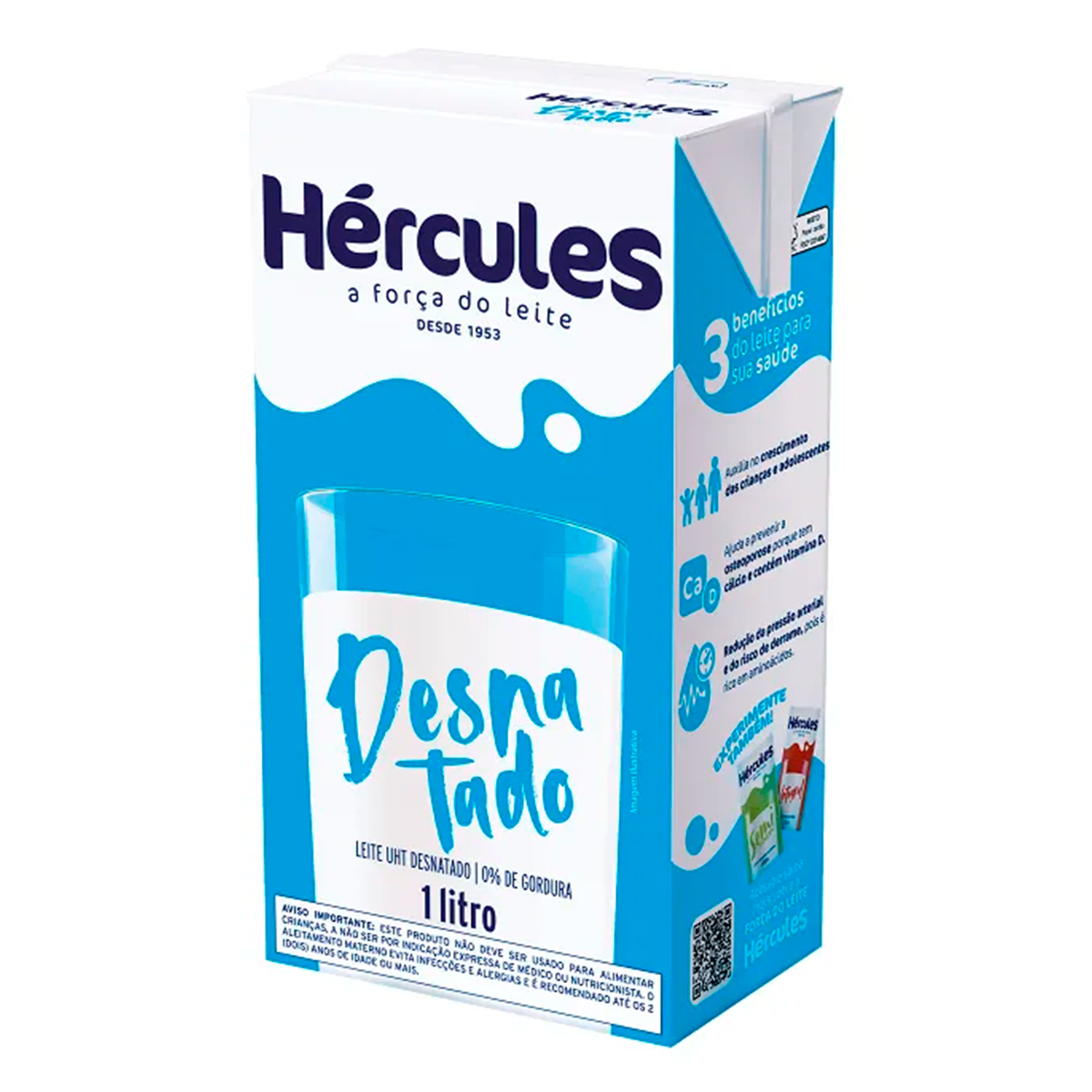 Leite Desnatado H&eacute;rcules 1l