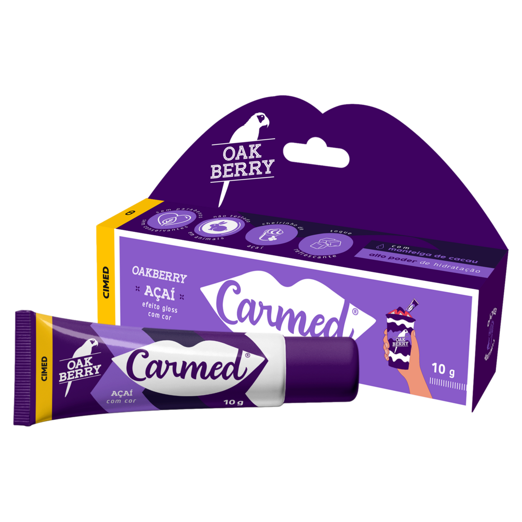 Hidratante Labial Açaí Oakberry Carmed Caixa 10g