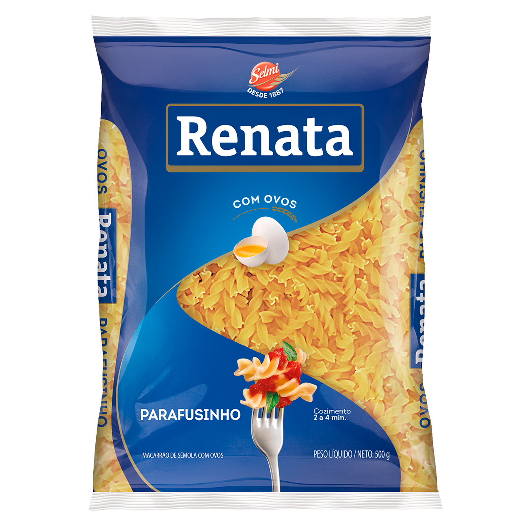 Macarr&atilde;o de S&ecirc;mola com Ovos Parafusinho Renata Pacote 500g&nbsp;
