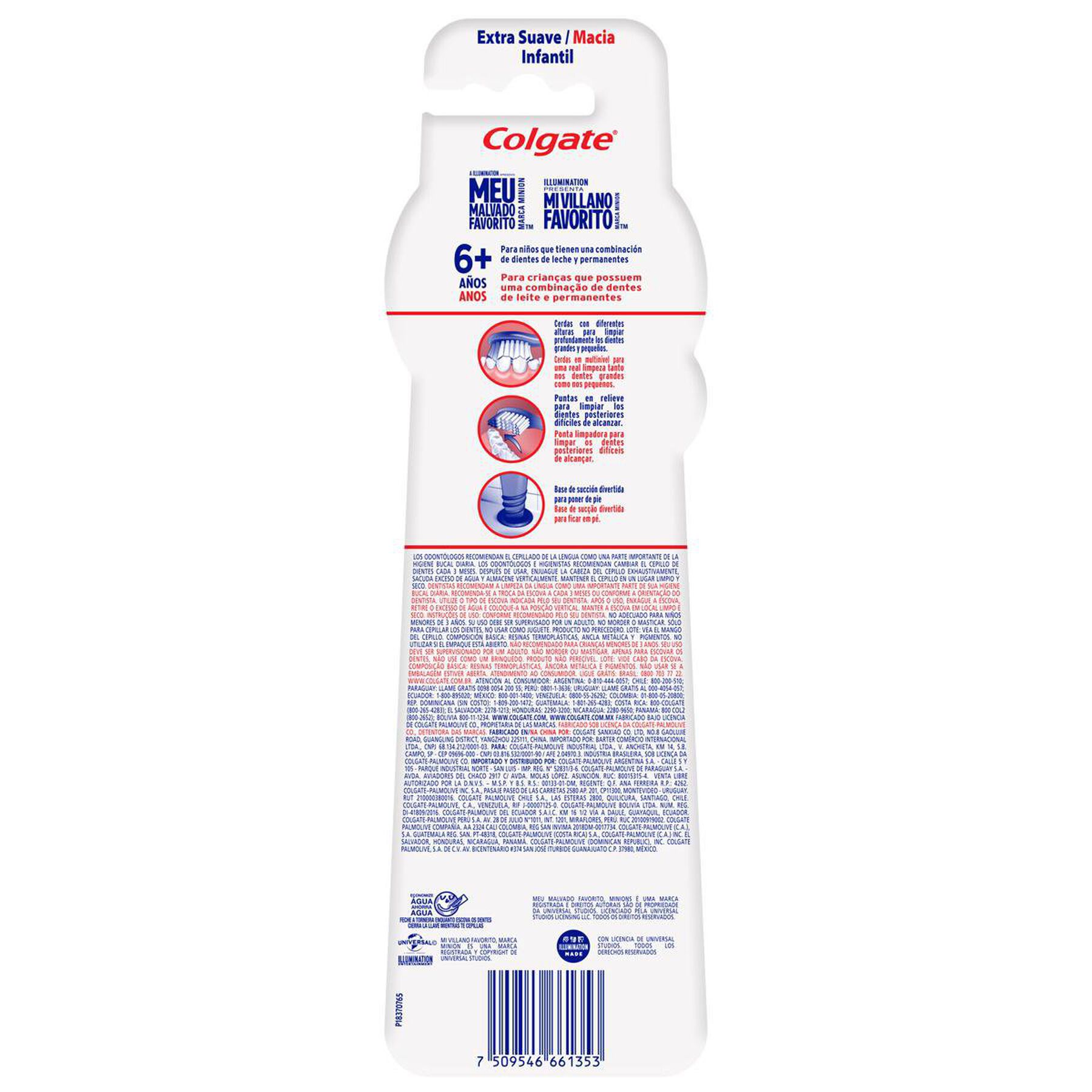 Escova Dental Infantil Extra Suave e Macia Meu Malvado Favorito 6+ Anos Colgate C/2 Unidades&nbsp;