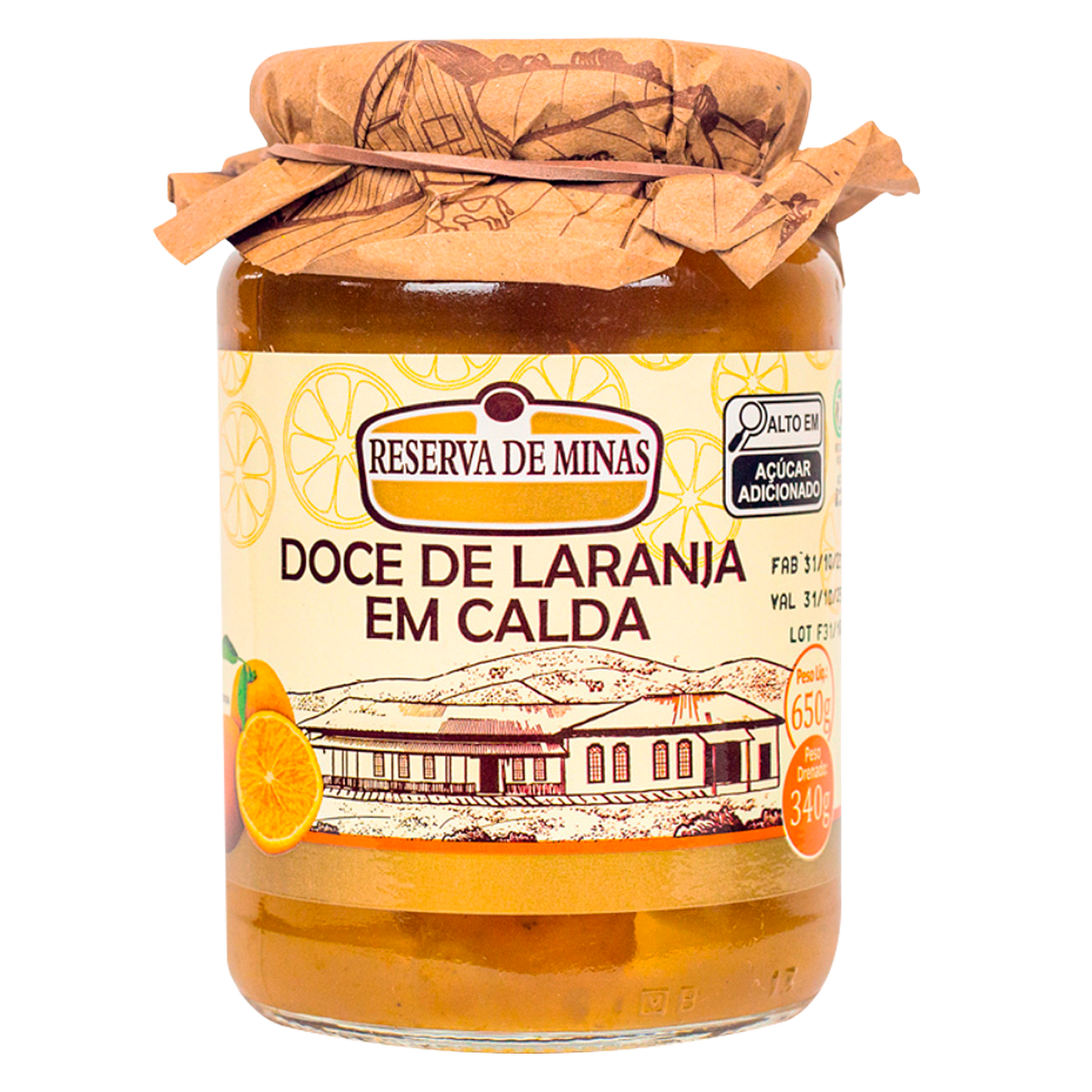 Doce de Laranja em Calda Reserva de Minas 650g