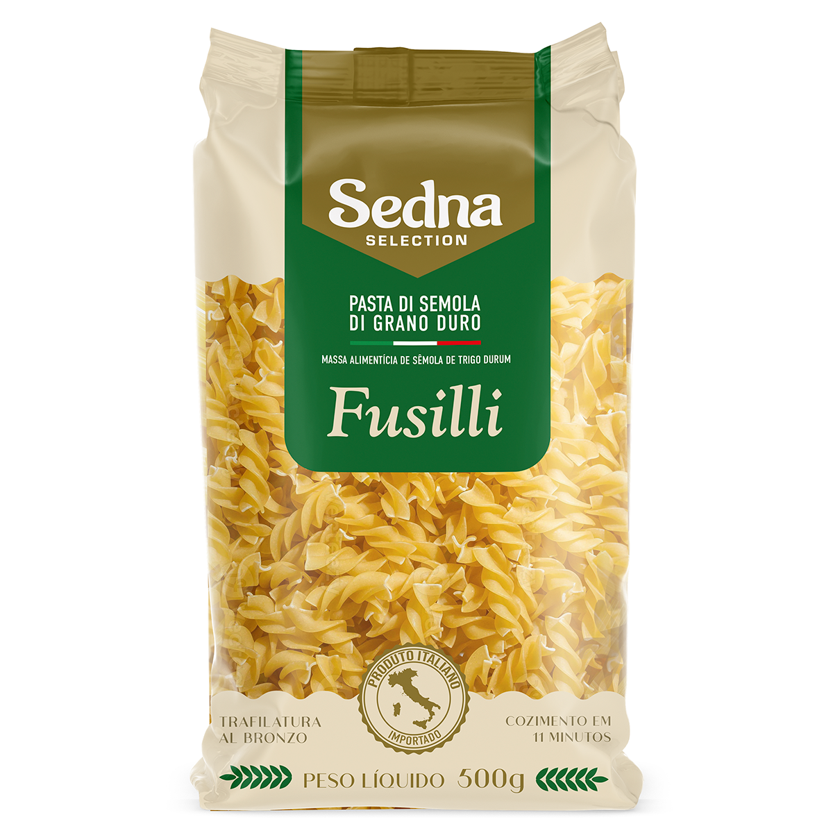 Macarr&atilde;o de S&ecirc;mola Grano Duro Fusilli Sedna Pacote 500g