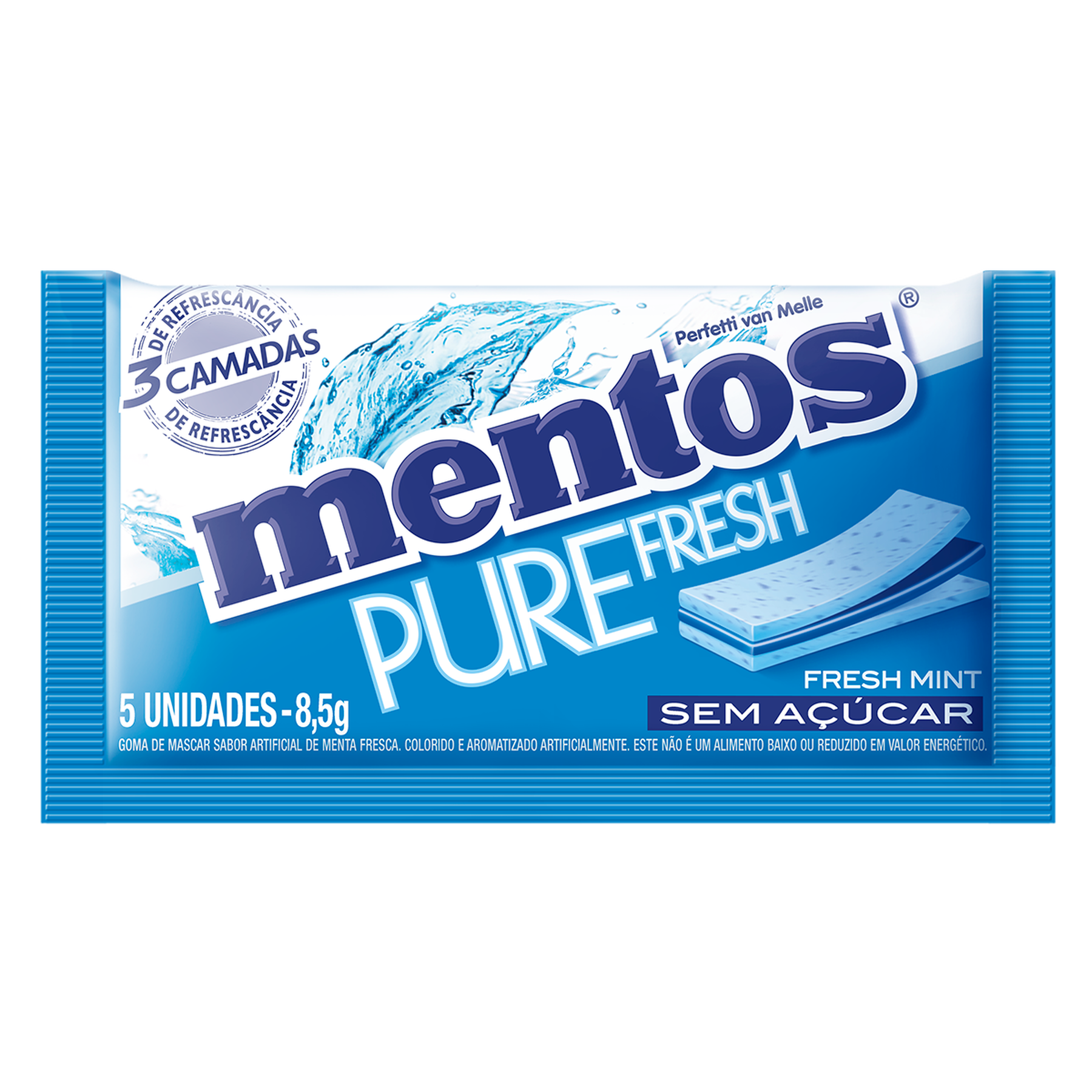 Goma de Mascar Fresh Mint Mentos Pure Fresh 8,5g