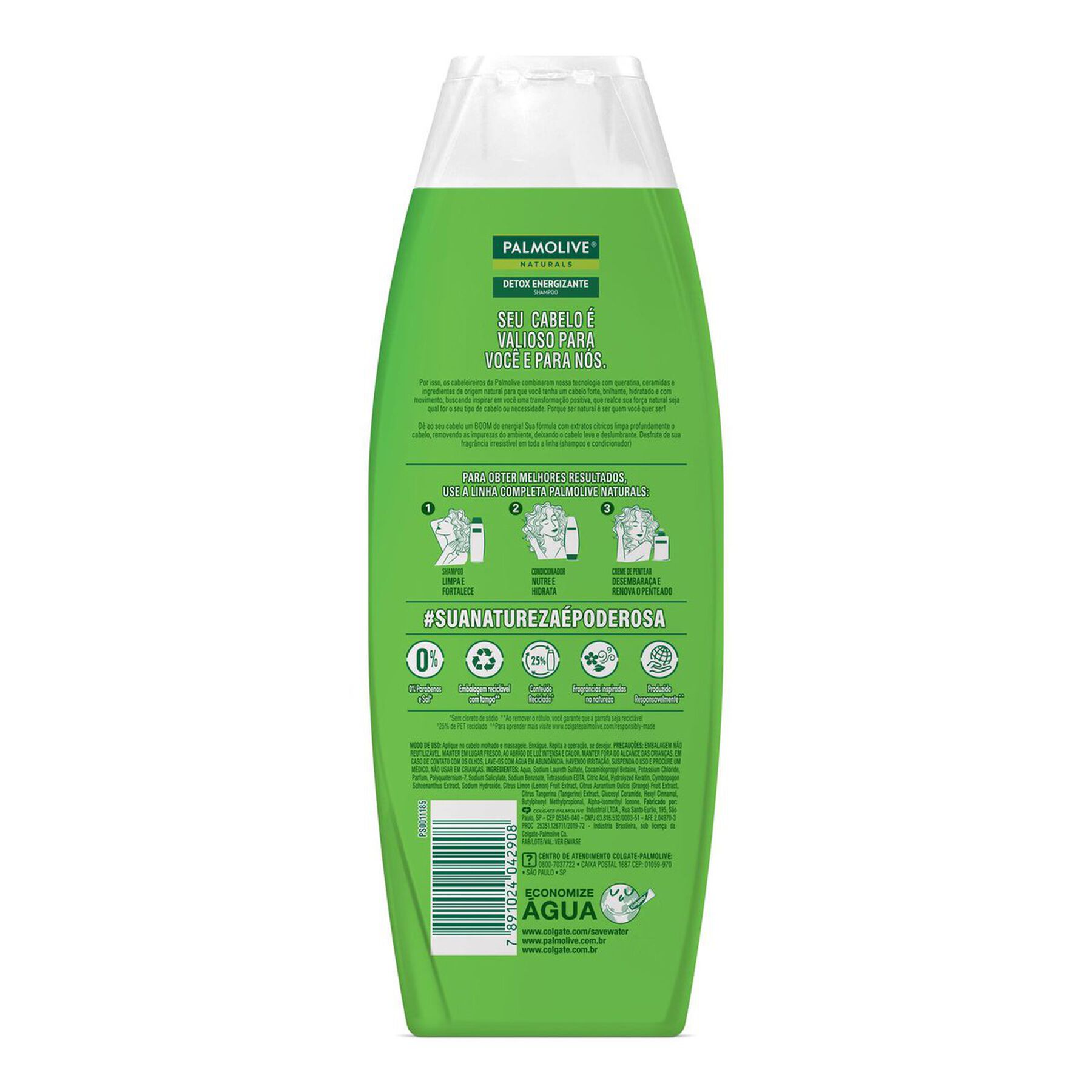 Shampoo Palmolive Naturals Detox Energizante Frasco 350ml&nbsp;