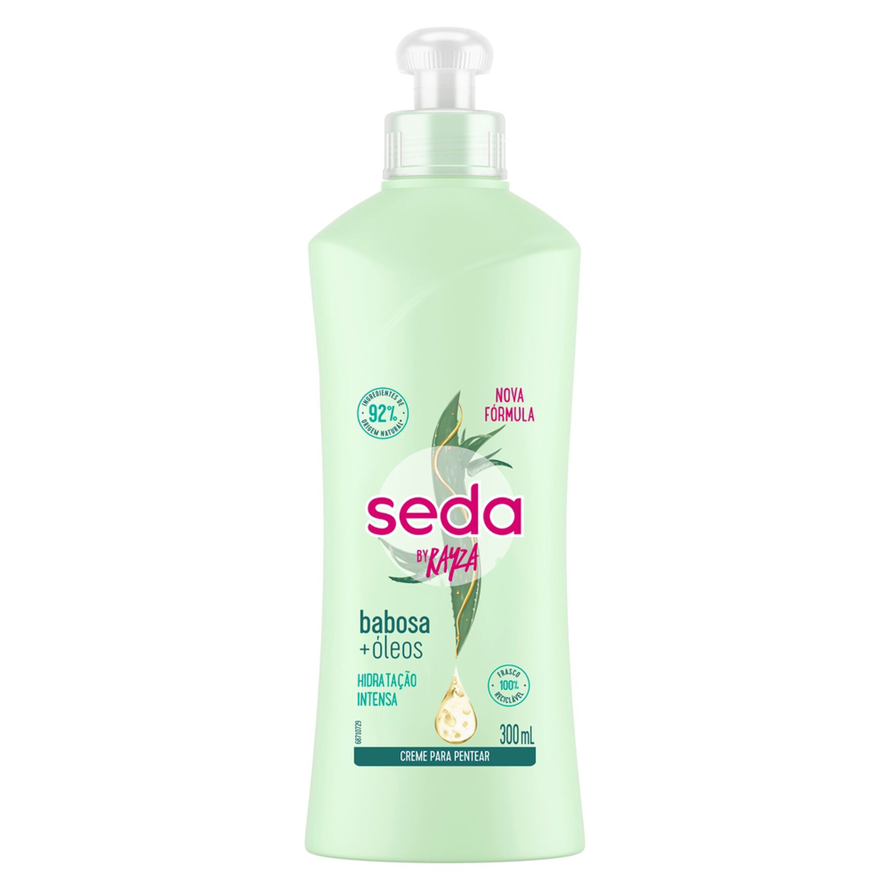 Creme para Pentear Babosa e &Oacute;leos by Rayza Seda Frasco 300ml&nbsp;