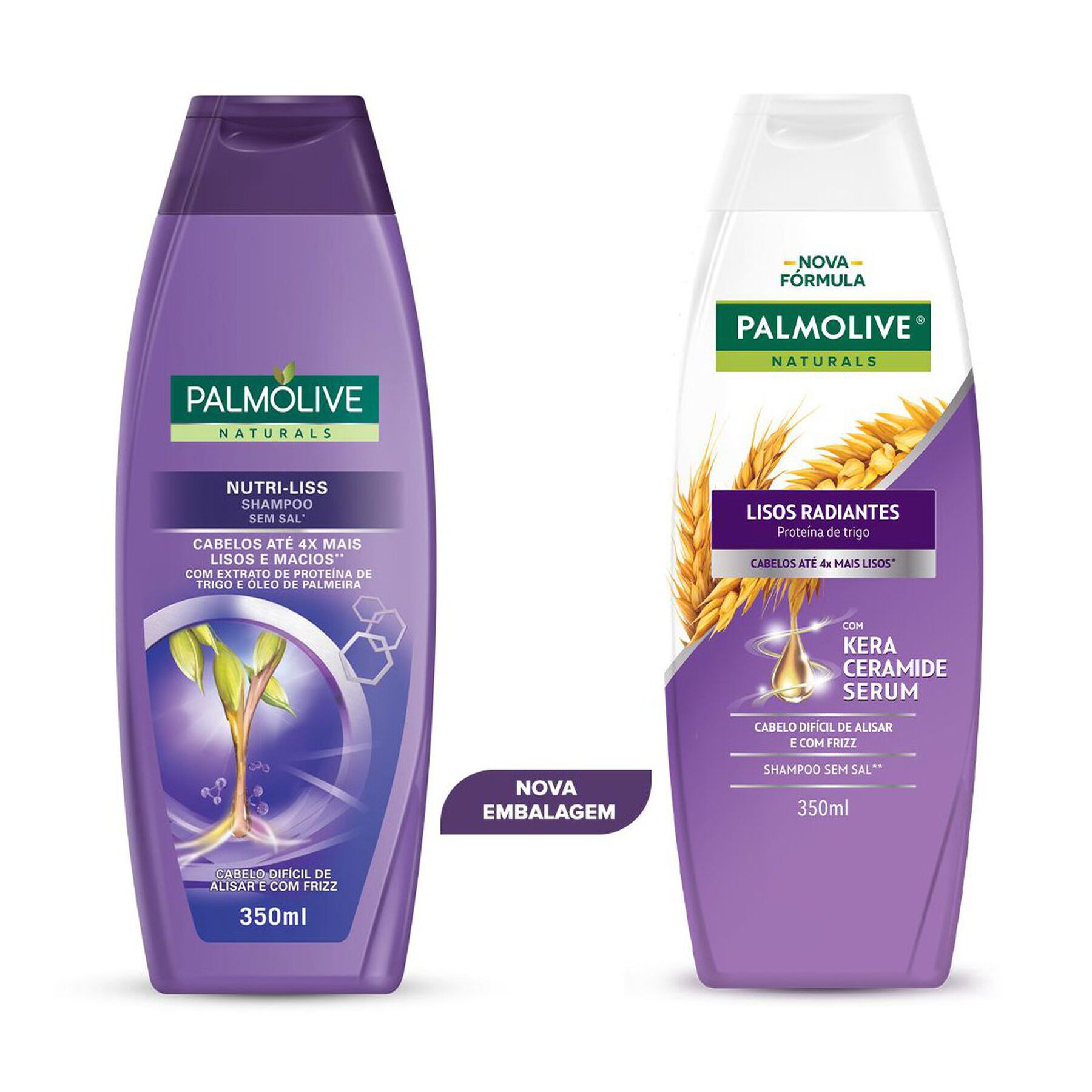 Kit 2 Shampoos + 1 Condicionador Nutri-Liss Palmolive Naturals 350ml Cada