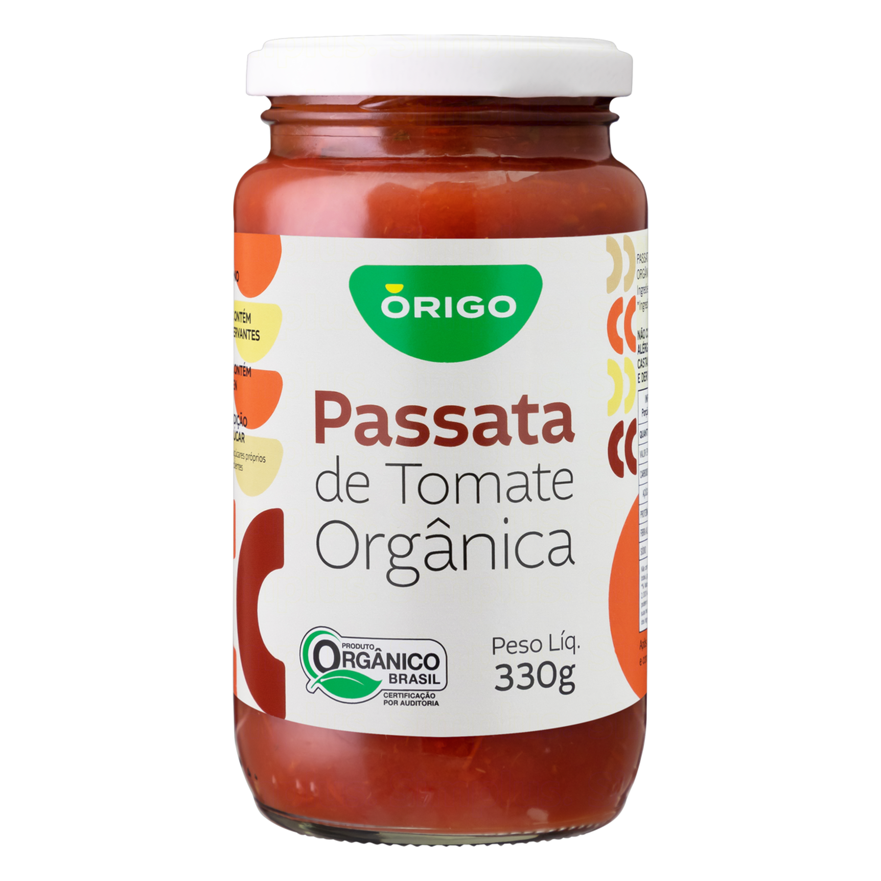 Passata de Tomate Org&acirc;nica &Oacute;rigo Vidro 330g
