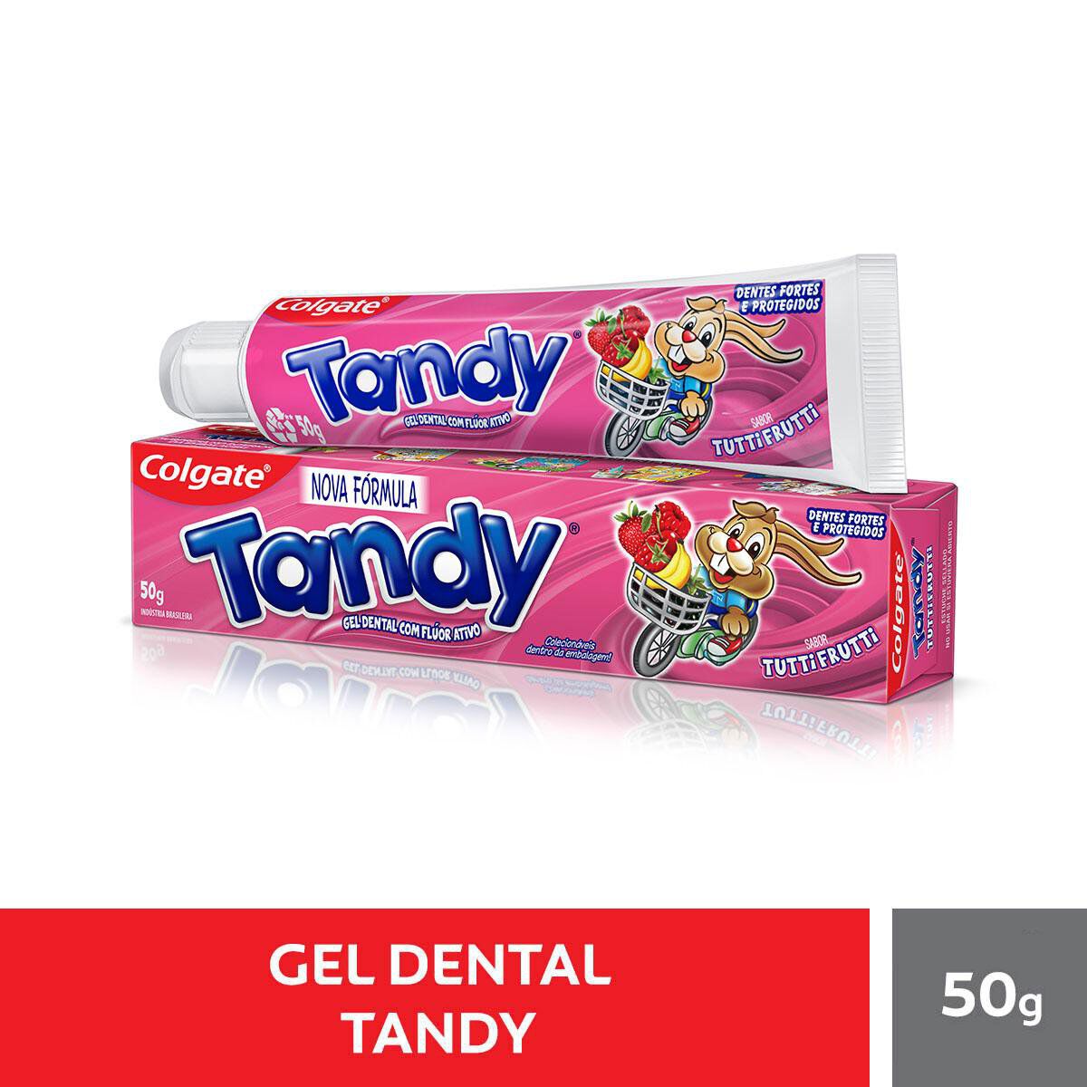 Gel Dental Infantil com Fl&uacute;or Tutti Frutti Tandy Caixa 50g