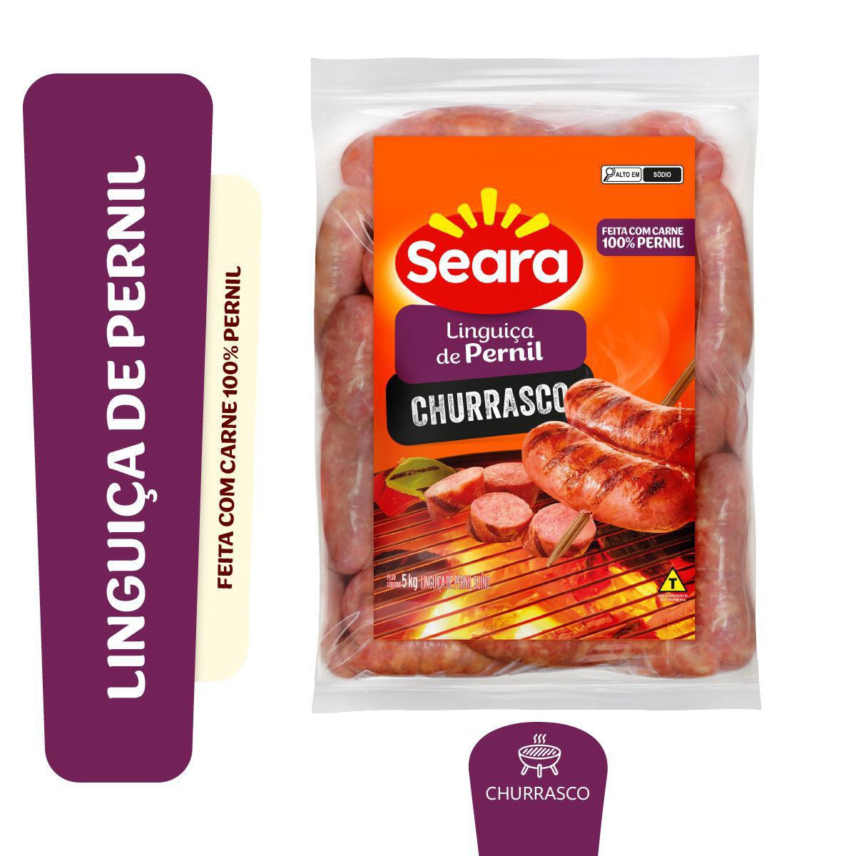 Lingui&ccedil;a de Pernil Churrasco Seara aprox. 650g