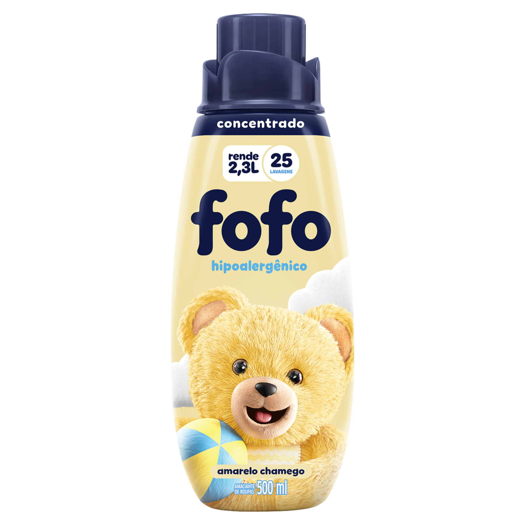 Amaciante de Roupa Concentrado Amarelo Chamego Fofo Frasco 500ml