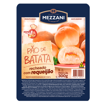 Pão de Batata Recheado com Requeijão Mezzani 300g