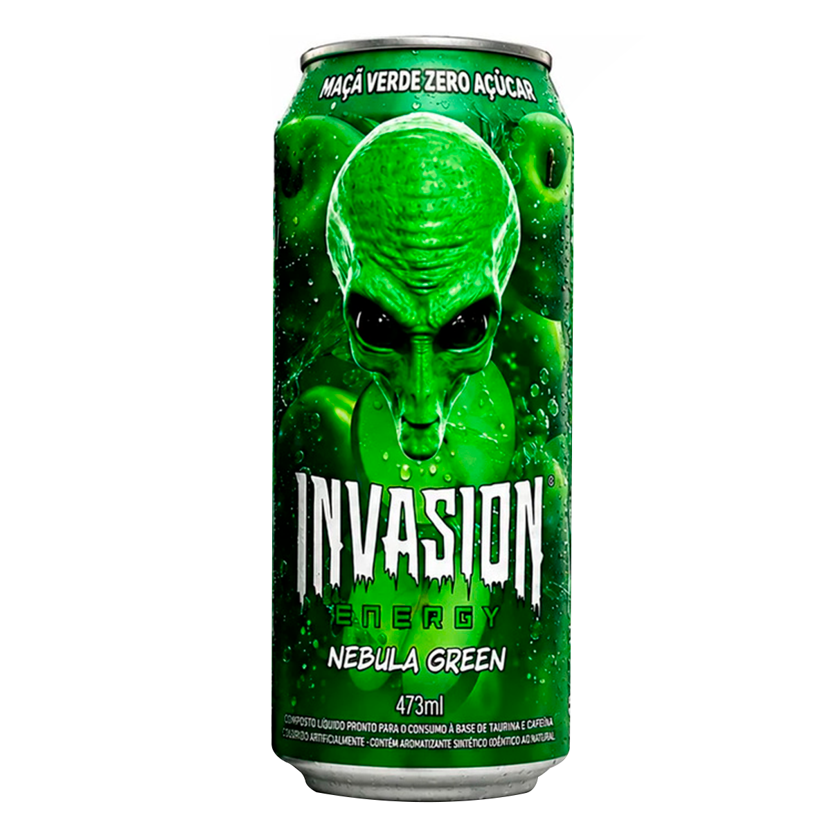 Energ&eacute;tico Ma&ccedil;&atilde; Verde Zero A&ccedil;&uacute;car Energy Invasion Lata 473ml