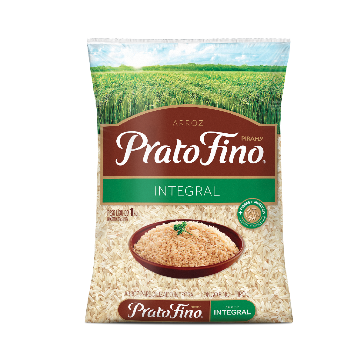Arroz Integral Prato Fino Pacote 1kg