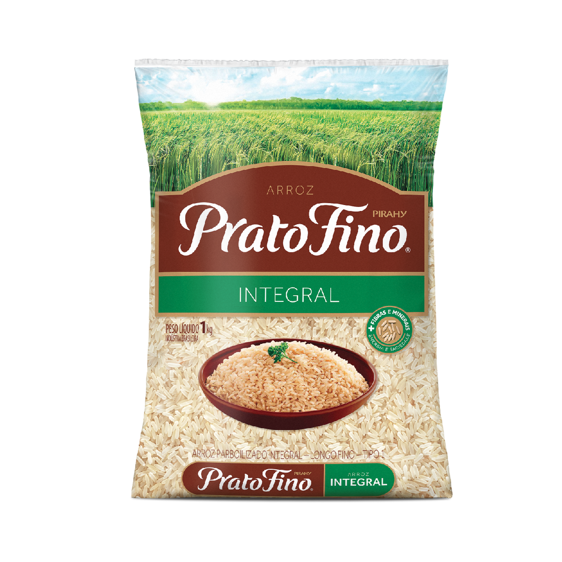 Arroz Integral Prato Fino Pacote 1kg