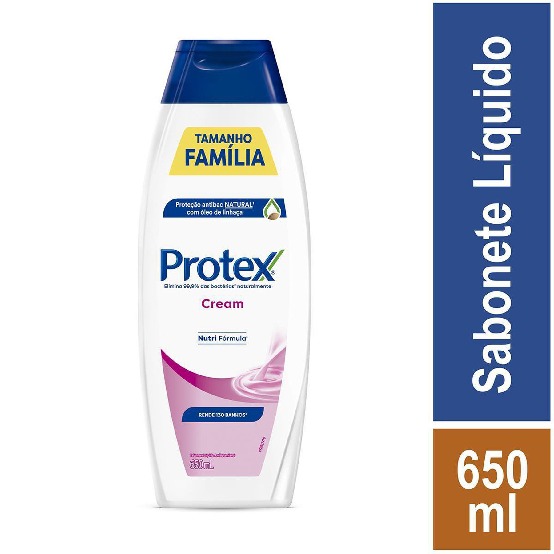 Sabonete Líquido Antibacteriano Cream Protex Frasco 650ml - Embalagem Tamanho Família