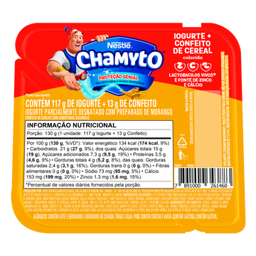 Iogurte de Morango com Cereais Coloridos Chamyto Nestlé Pote 130g
