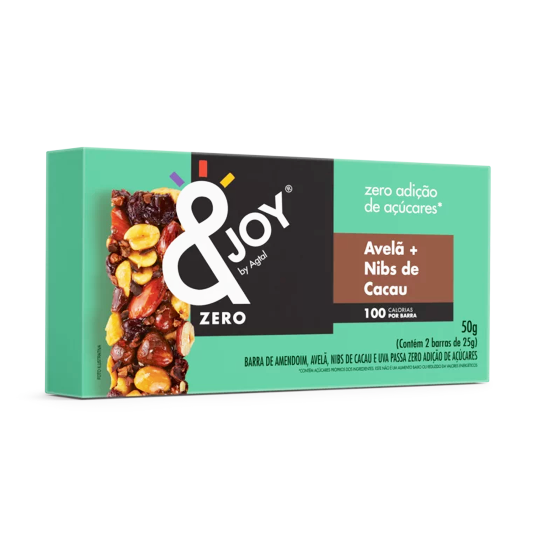 Barra Avel&atilde; + Nibs de Cacau &Joy 50g C/2 Unidades&nbsp;