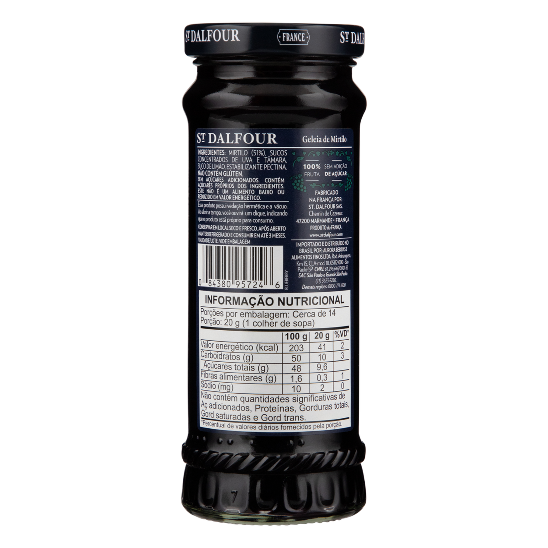 Geleia Mirtilo St Dalfour Vidro 284g