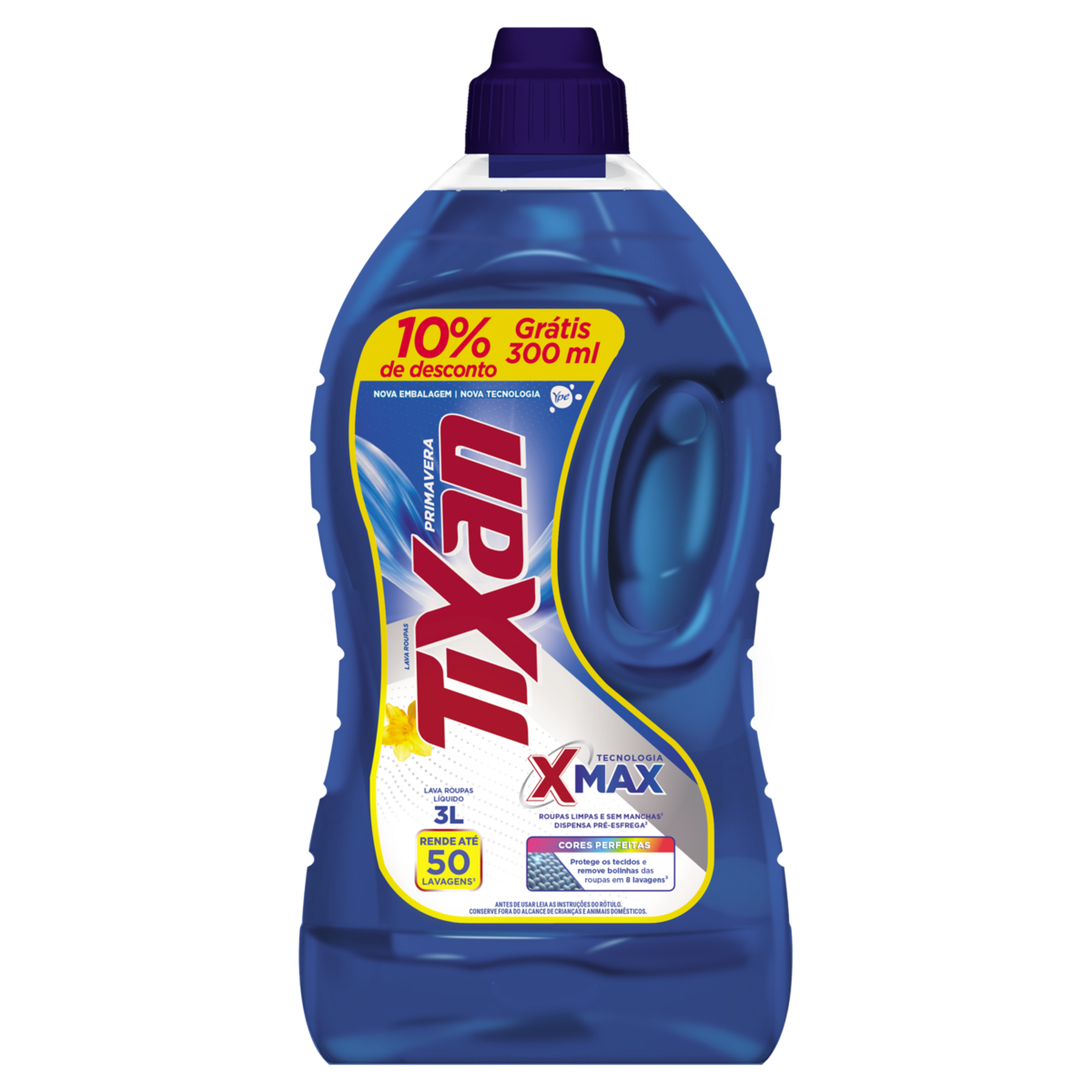 Lava Roupas L&iacute;quido Primavera Tixan Yp&ecirc; Frasco 3l Gr&aacute;tis 10%
