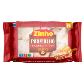 Pão de Alho Bolinha Picante Recheio Queijo Zinho Pacote 300g