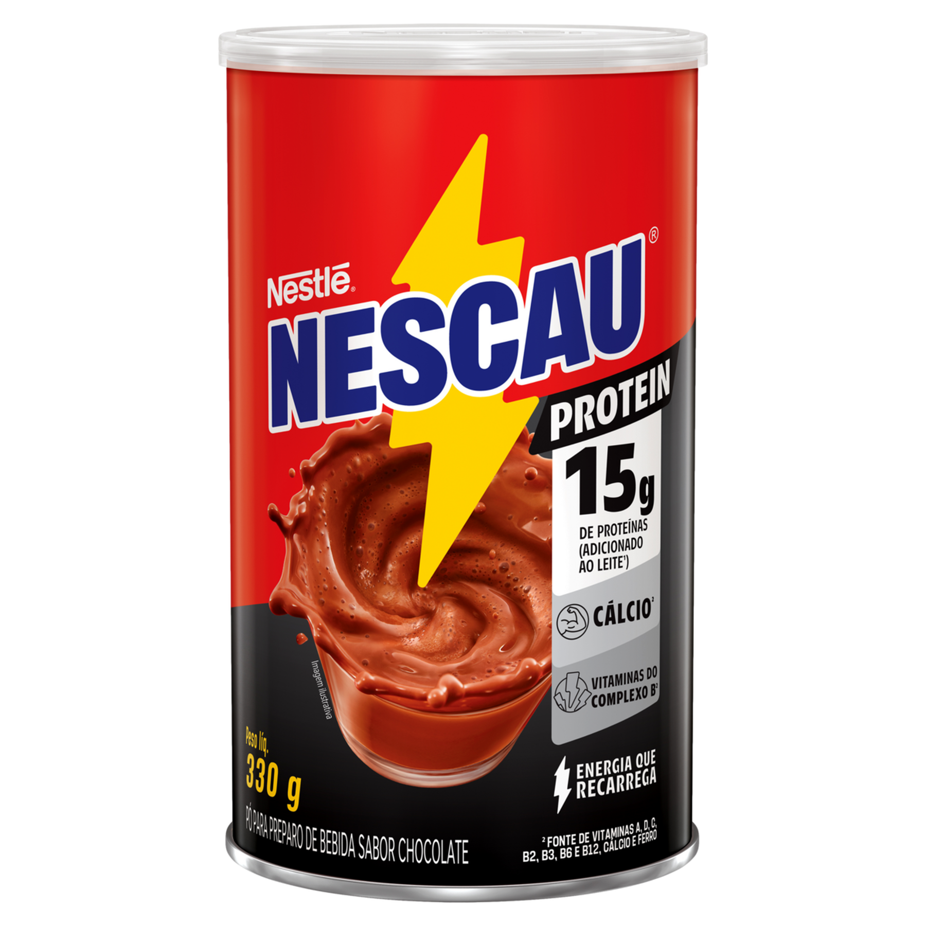 Achocolatado em P&oacute; Protein 15g Nescau Lata 330g