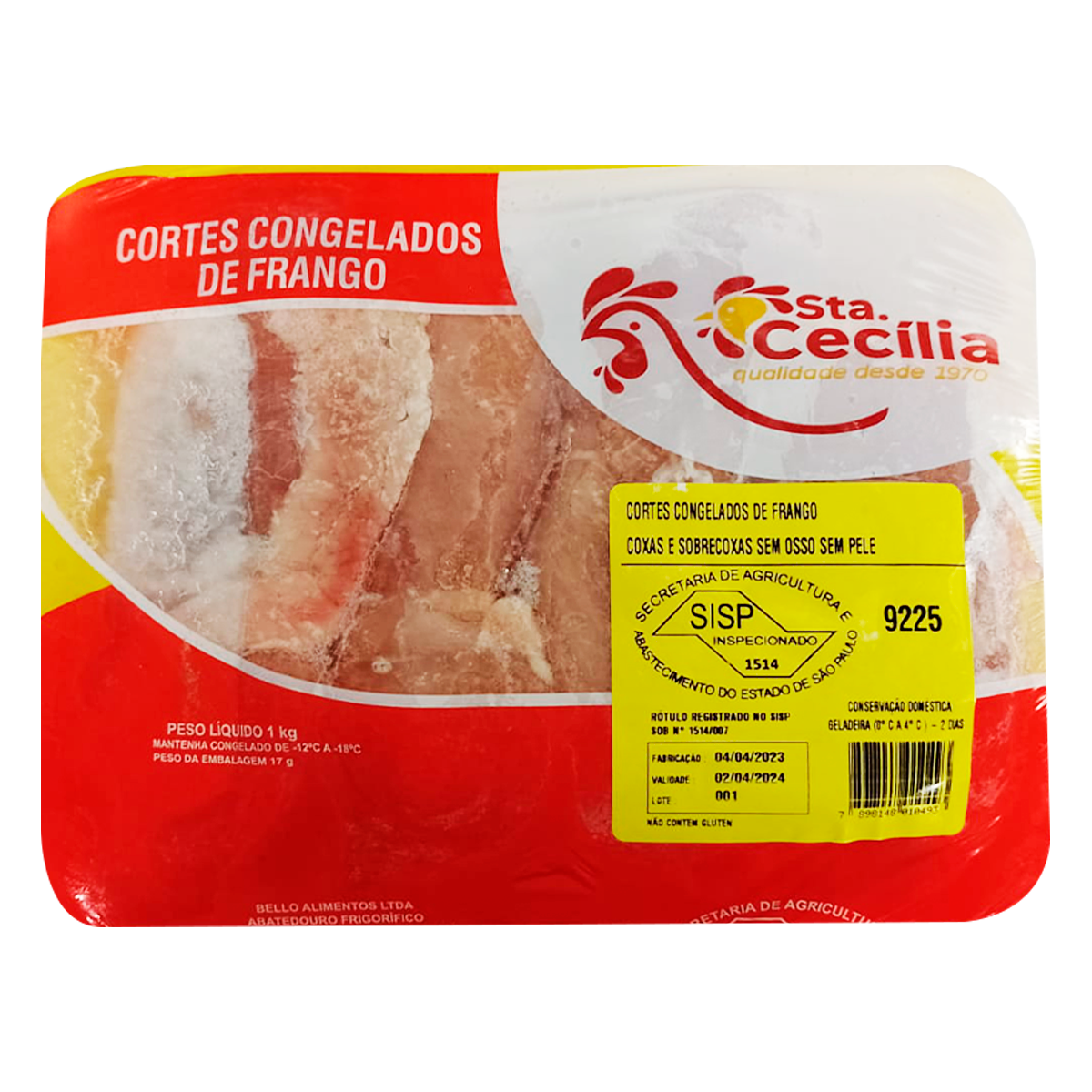Coxa Sobrecoxa Sem Osso e Com Pele Santa Cec&iacute;lia 1kg