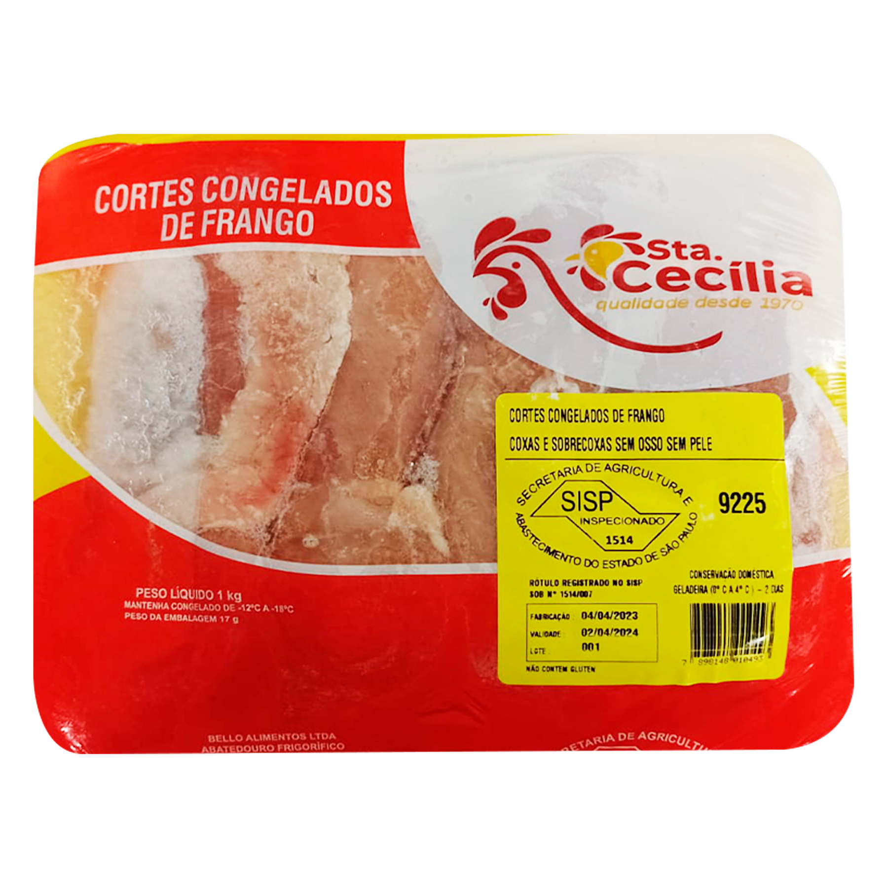 Coxa Sobrecoxa Sem Osso e Com Pele Santa Cec&iacute;lia 1kg