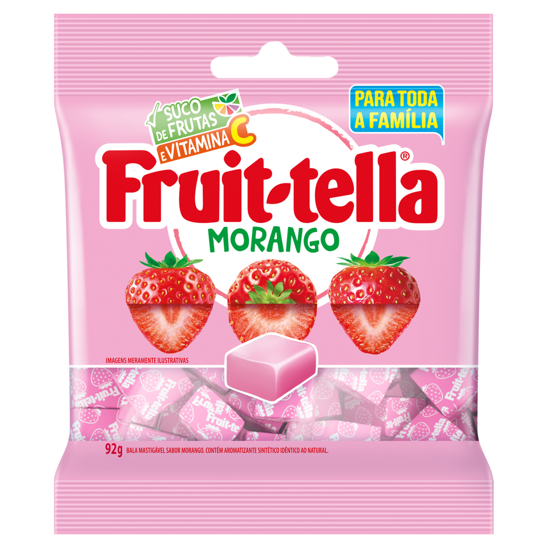Bala Morango Fruit-Tella Pacote 92g