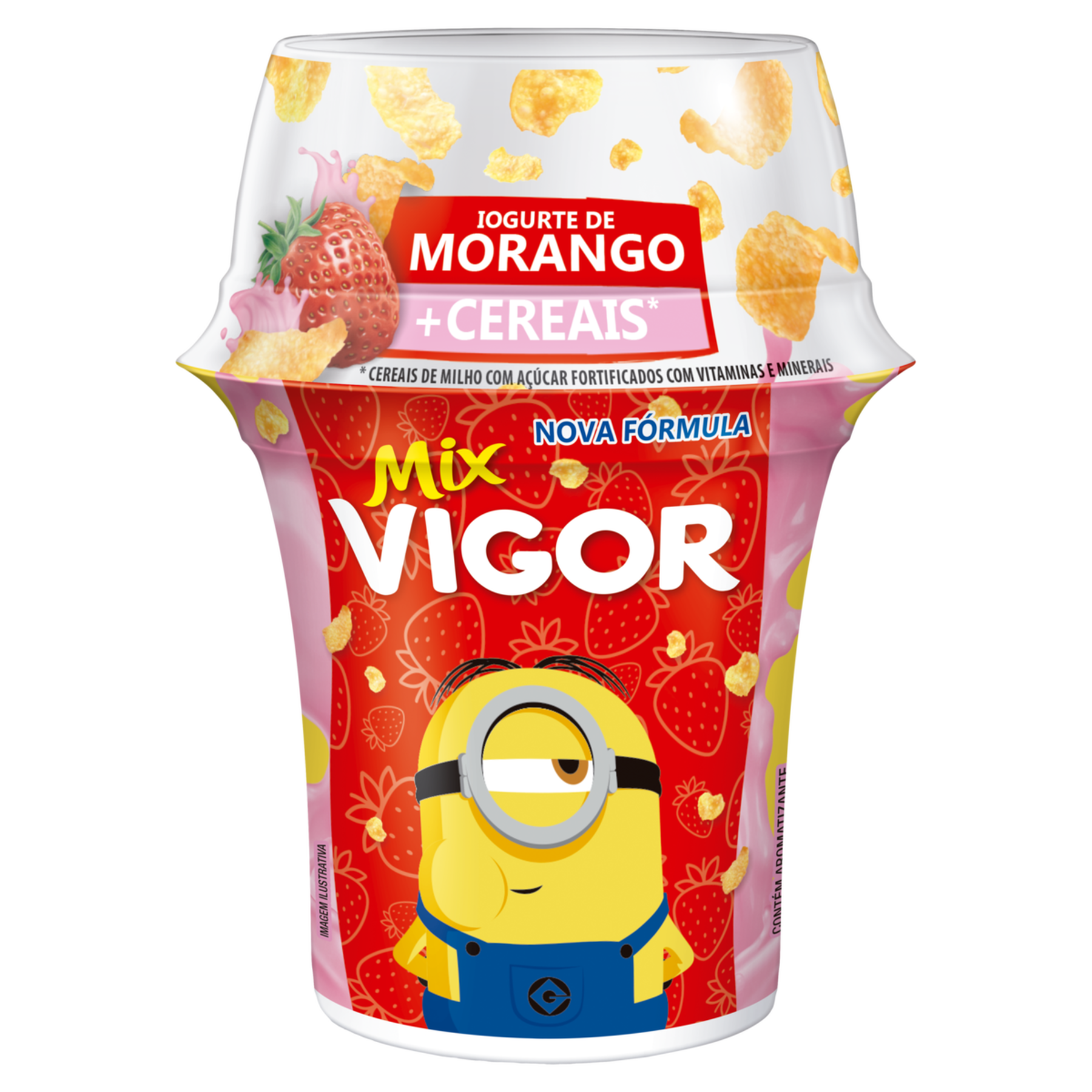 Iogurte Morango + Cereais Vigor Mix Copo 140g
