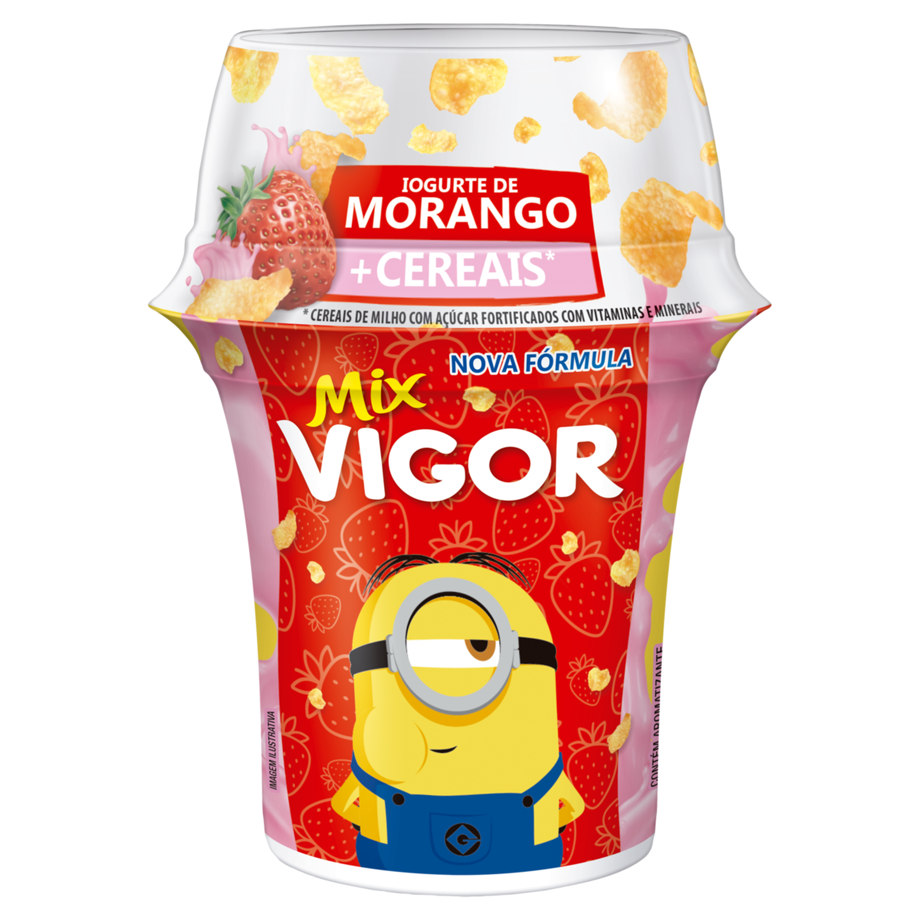 Iogurte Morango + Cereais Vigor Mix Copo 140g