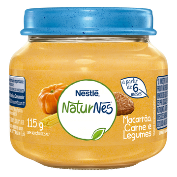 Alimento Infantil Macarrão, Carne e Legumes Naturnes Nestlé 115g