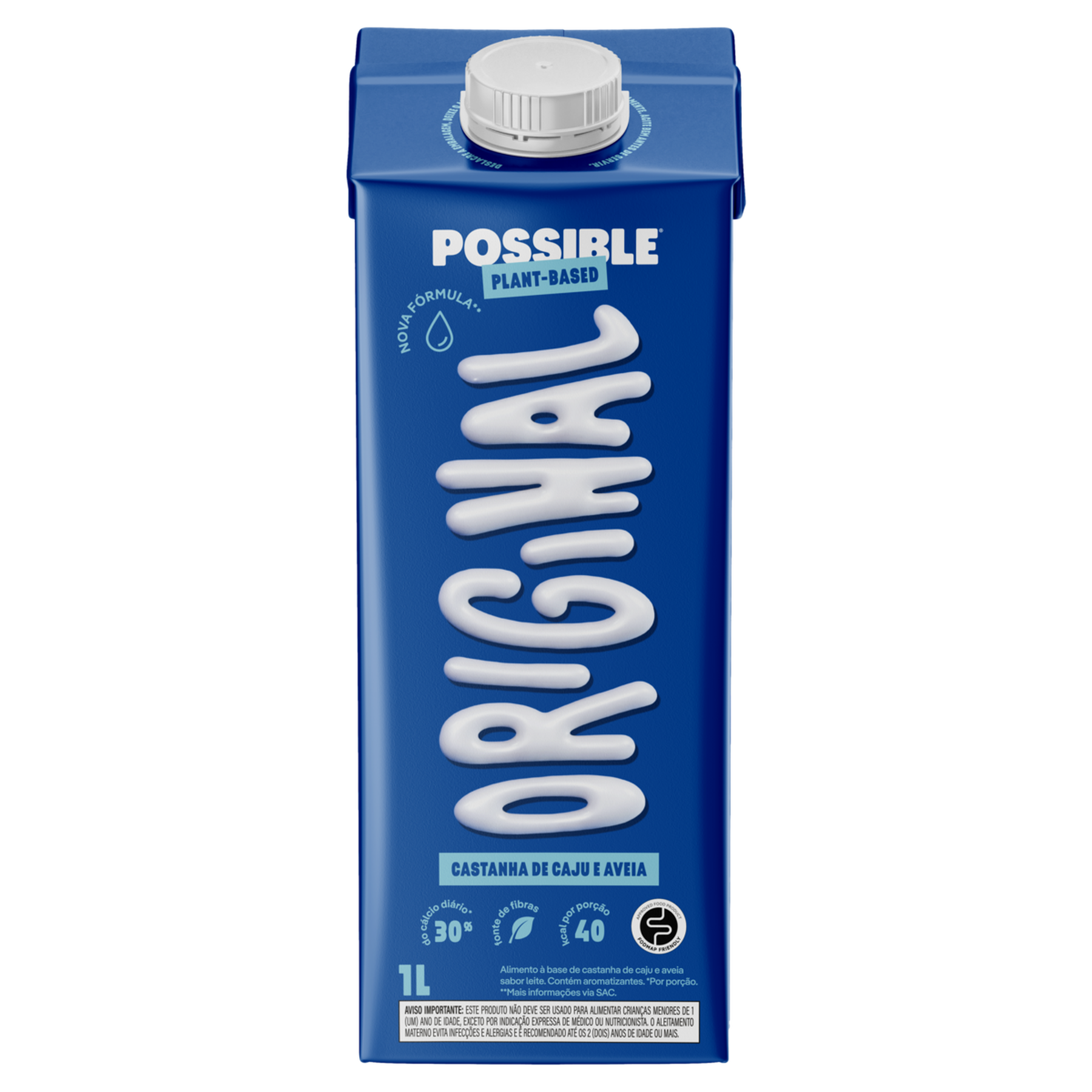 Bebida &agrave; Base de Castanha-de-Caju e Aveia Original Possible Caixa 1l