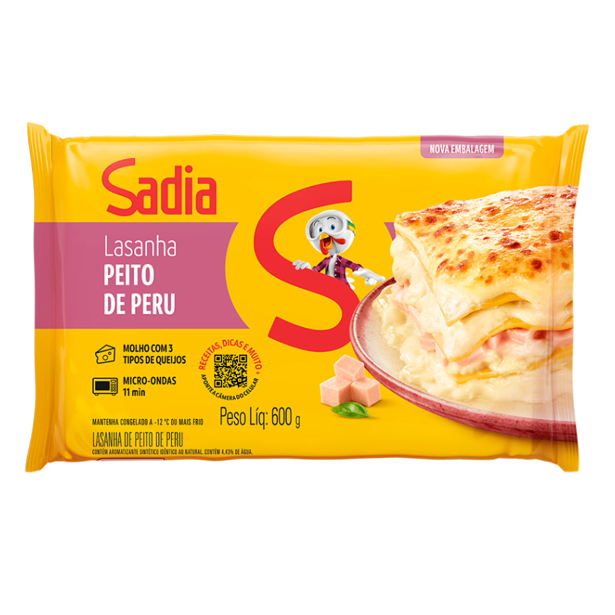 Lasanha Peito de Peru Sadia 600g&nbsp;