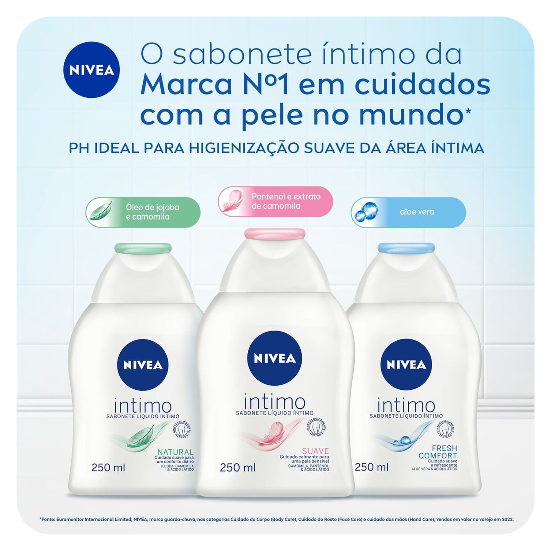 Sabonete Líquido Íntimo Natural Nivea Frasco 250ml