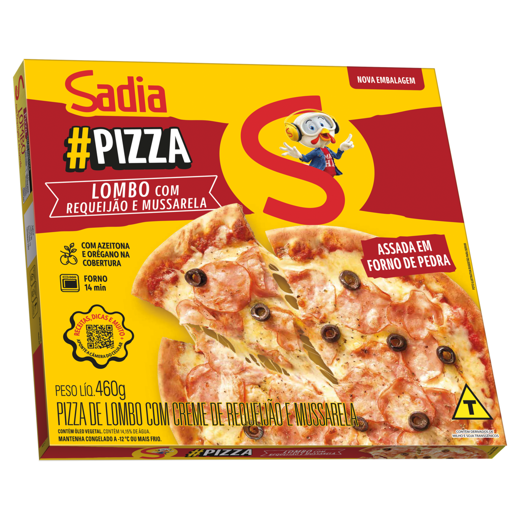 Pizza Lombo com Requeijão e Mussarela Sadia Caixa 460g