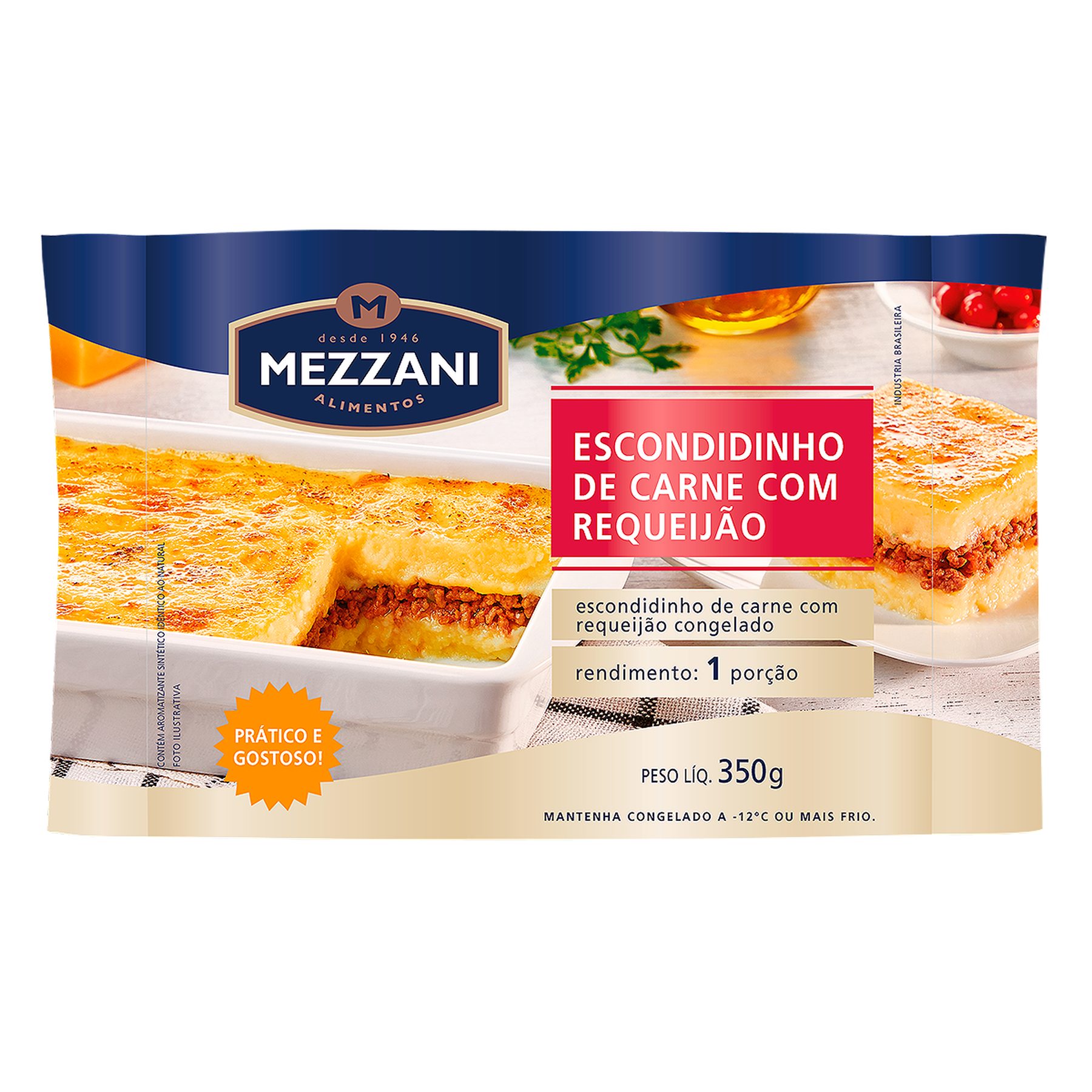 Escondidinho de Carne com Requeij&atilde;o Mezzani Gourmet Pacote 350g