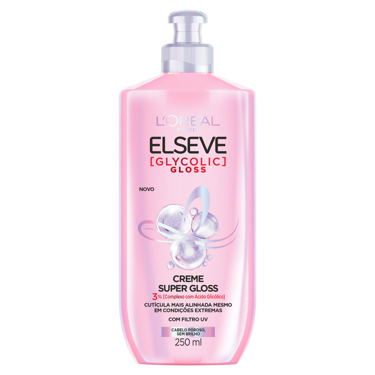 Creme para Pentear Glycolic Gloss Elseve L'or&eacute;al Paris Frasco 250ml