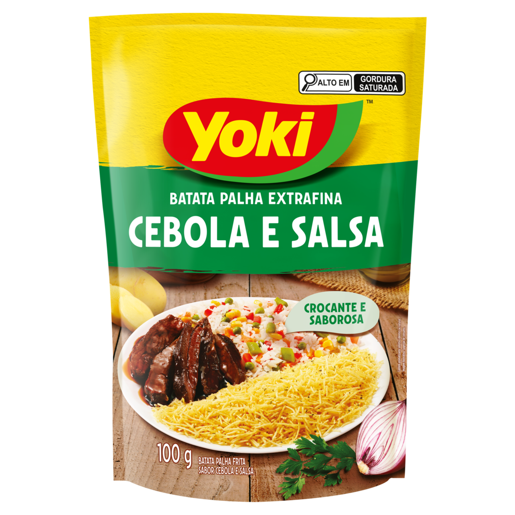 Batata Palha Extrafina Cebola e Salsa Yoki Sachê 100g